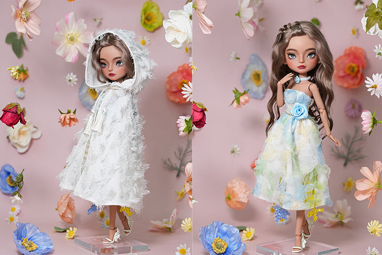 Miss Rosebud Dress- 1/6 BJD Doll Outfits for LULU Body Size