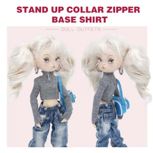 Load image into Gallery viewer, Stand-up collar zipper base shirt - 1/6 BJD Doll Outfits for LULU Body Size