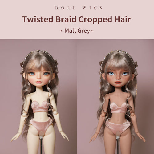Twisted Braid Cropped Hair- 1/6 BJD Doll Head Circumference Size By LULUDAO