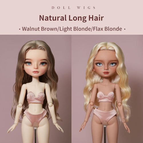 Natural Long Hair - 1/6 BJD Doll Head Circumference Size By LULUDAO