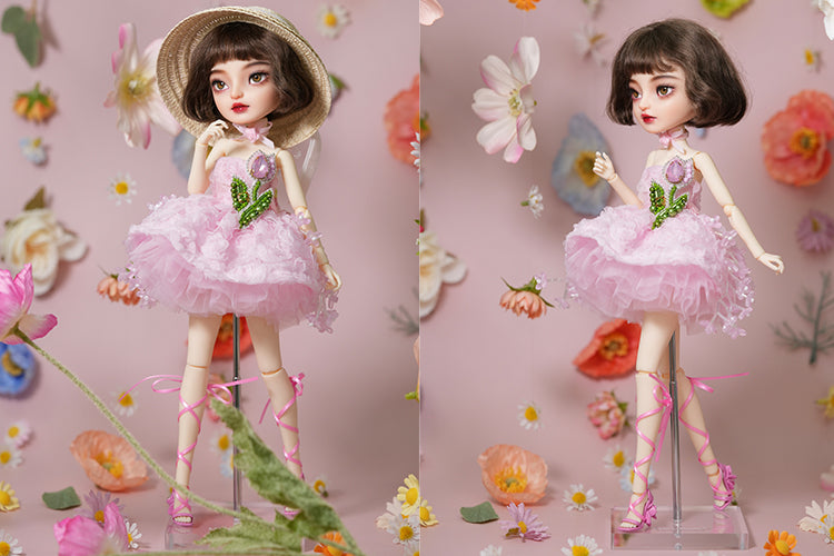 Tulip and Butterfly Dress- 1/6 BJD Doll Outfits for LULU Body Size