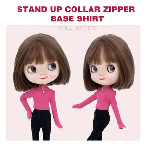 Stand-up collar zipper base shirt - 1/6 BJD Doll Outfits for LULU Body Size