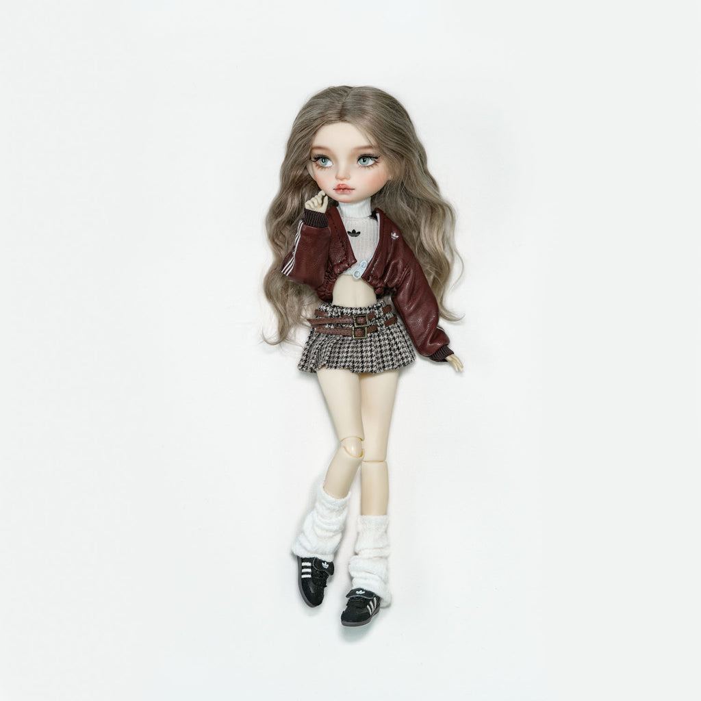 Houndstooth Pleated Skirt- 1/6 BJD Doll Outfits for LULU Body Size