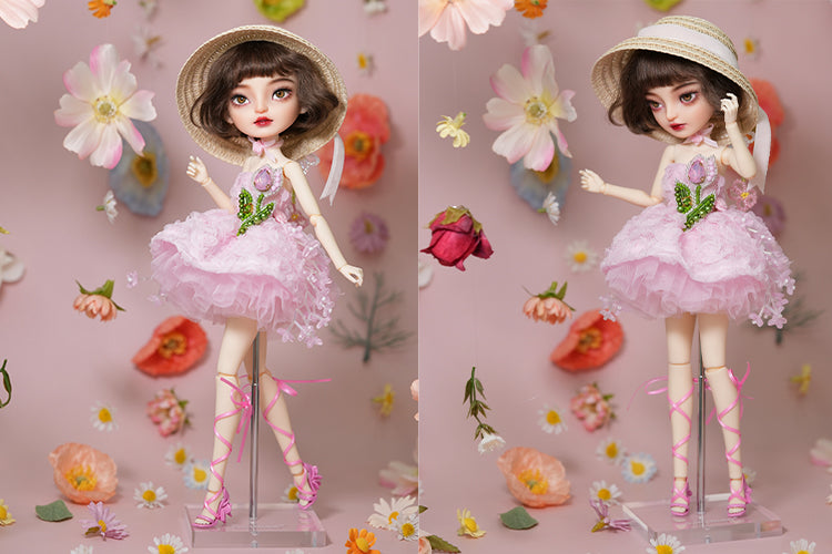 Tulip and Butterfly Dress- 1/6 BJD Doll Outfits for LULU Body Size