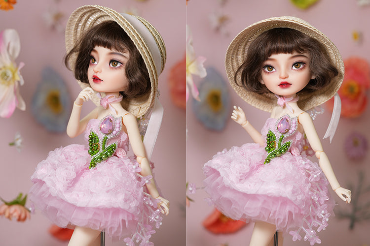 Velvet Ribbon Straw Hat 1 6 BJD Doll Size And Blythe Size Acessories B LULUDAODOLL
