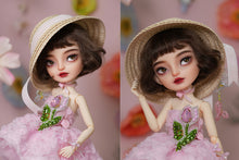 Load image into Gallery viewer, Velvet Ribbon Straw Hat-1/6 BJD Doll Size And Blythe Size Acessories By LULUDAO