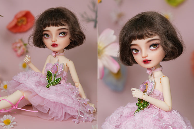 Tulip and Butterfly Dress- 1/6 BJD Doll Outfits for LULU Body Size