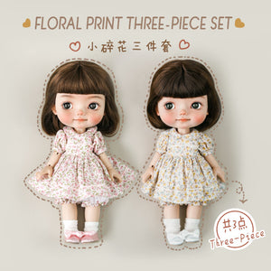 Floral Print Three-Piece Set - 1/6 BJD Doll Outfits for Baby YAYA Size