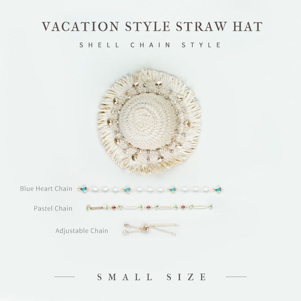 Vacation Style Straw Hat - 1/6 BJD Doll Size And Blythe Size Acessories By LULUDAO