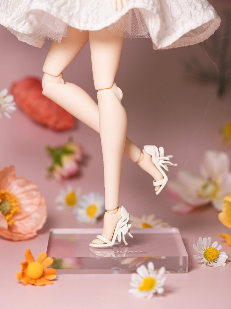 Floral Shoes（ With Ribbons）- 1/6 BJD Doll Shoes