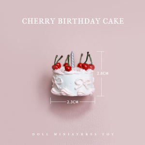 Cherry Birthday Cake Set - 1/6 BJD Doll Miniatures Toy