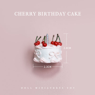 Cherry Birthday Cake Set - 1/6 BJD Doll Miniatures Toy