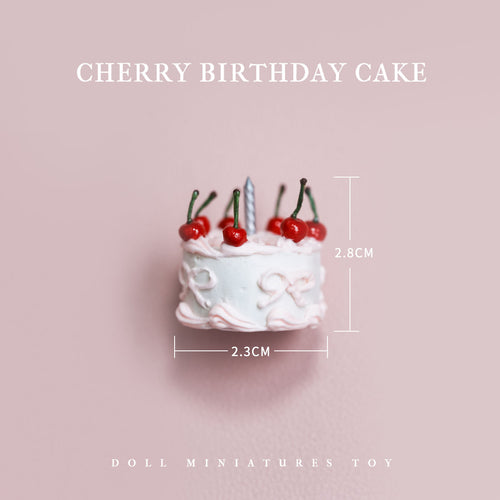 Cherry Birthday Cake Set - 1/6 BJD Doll Miniatures Toy