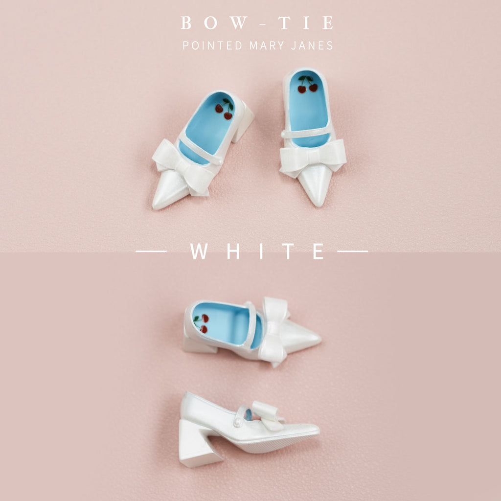 Bow-Tie Pointed Mary Janes - 1/6 BJD Doll Shoes for LULU Body Size