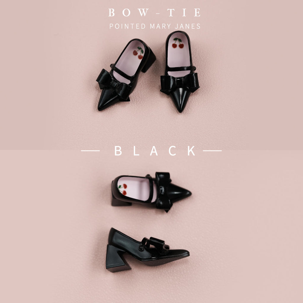 Bow-Tie Pointed Mary Janes - 1/6 BJD Doll Shoes for LULU Body Size