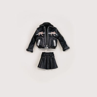 Bow-Knot Leather Jacket Set - 1/6 BJD Doll Outfits for LULU Body Size