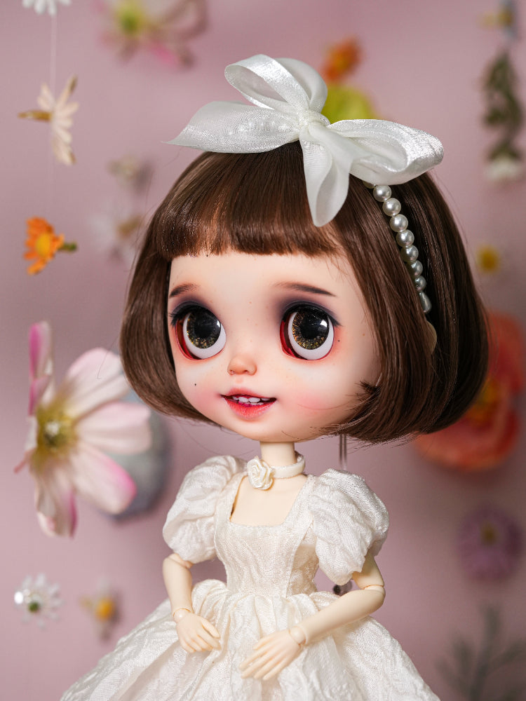 Pearl Bow Hairband-1/6 BJD Doll Size And Blythe Size Acessories By LULUDAO