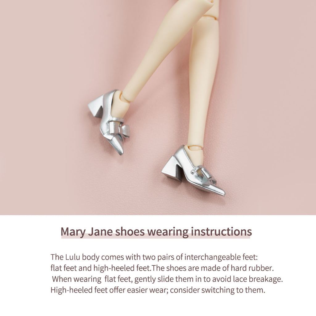 Bow-Tie Pointed Mary Janes - 1/6 BJD Doll Shoes for LULU Body Size