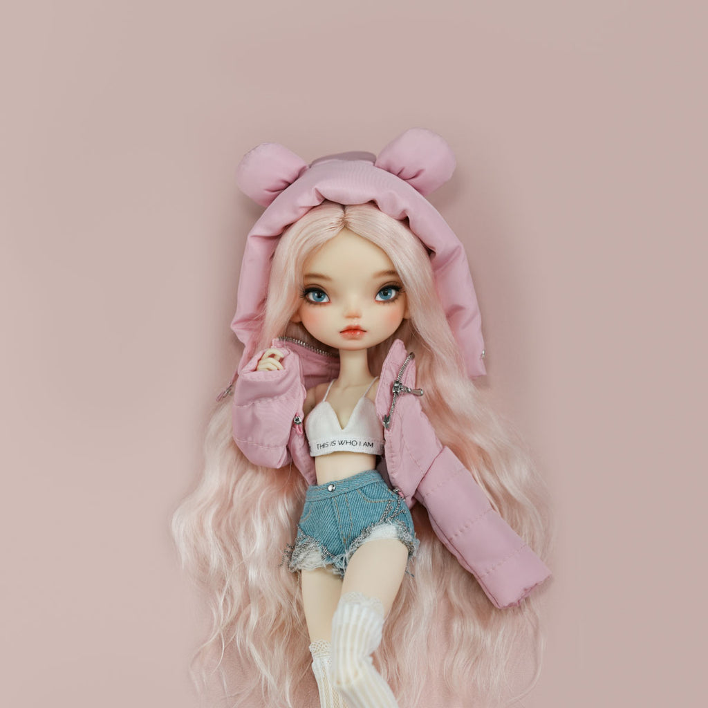 Bear-Ear Hooded Cotton Coat (with Gloves)- 1/6 BJD Doll Outfits for LULU Body Size