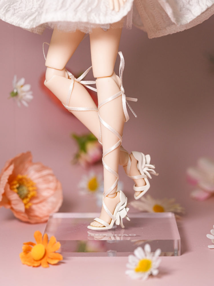 Floral Shoes（ With Ribbons）- 1/6 BJD Doll Shoes