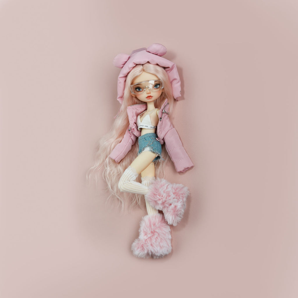 Bear-Ear Hooded Cotton Coat (with Gloves)- 1/6 BJD Doll Outfits for LULU Body Size