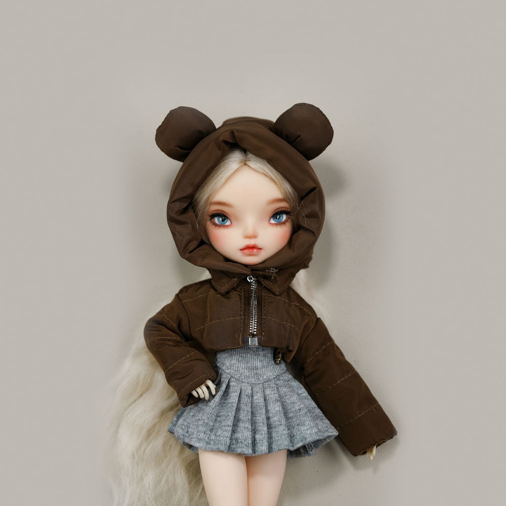 Bear-Ear Hooded Cotton Coat (with Gloves)- 1/6 BJD Doll Outfits for LULU Body Size