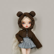 Load image into Gallery viewer, Bear-Ear Hooded Cotton Coat (with Gloves)- 1/6 BJD Doll Outfits for LULU Body Size