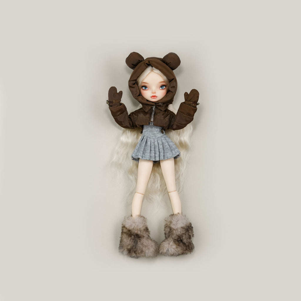 Bear-Ear Hooded Cotton Coat (with Gloves)- 1/6 BJD Doll Outfits for LULU Body Size
