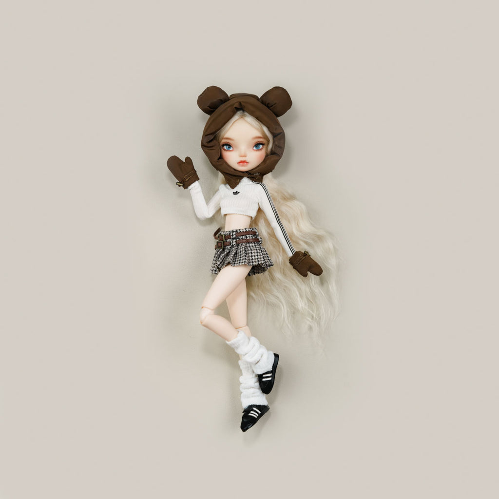 Bear-Ear Hooded Cotton Coat (with Gloves)- 1/6 BJD Doll Outfits for LULU Body Size