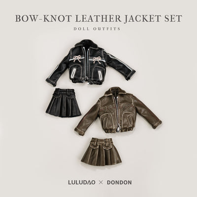Bow-Knot Leather Jacket Set - 1/6 BJD Doll Outfits for LULU Body Size