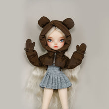 Load image into Gallery viewer, Bear-Ear Hooded Cotton Coat (with Gloves)- 1/6 BJD Doll Outfits for LULU Body Size