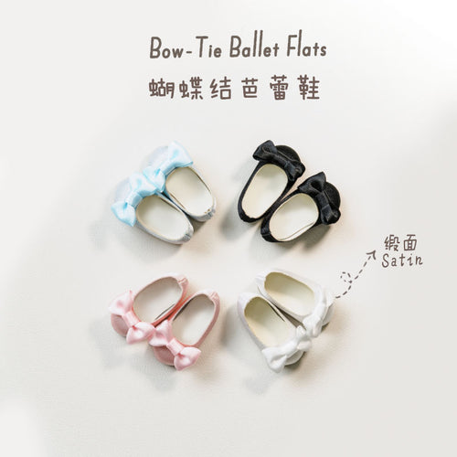 Bow-Tie Ballet Flats (Satin) - 1/6 BJD Doll Shoes for Baby YAYA Size