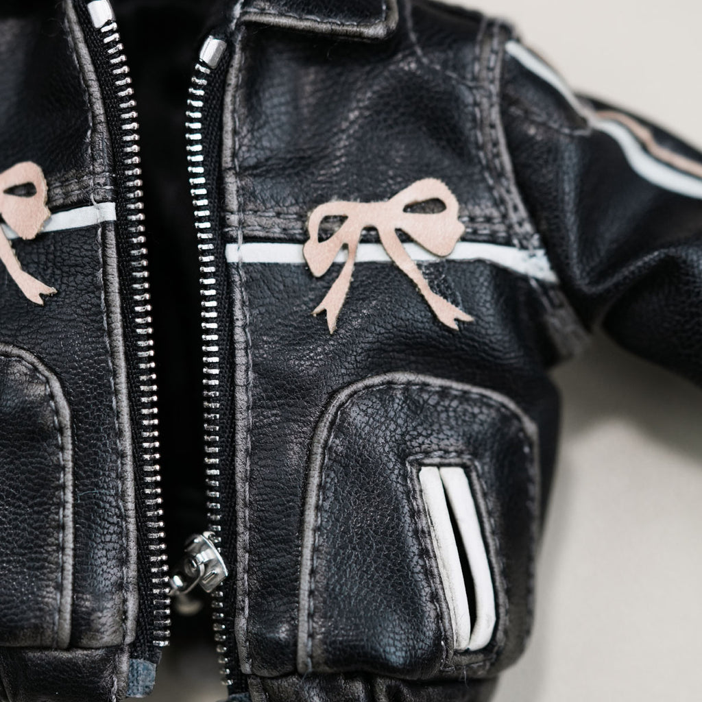 Bow-Knot Leather Jacket Set - 1/6 BJD Doll Outfits for LULU Body Size