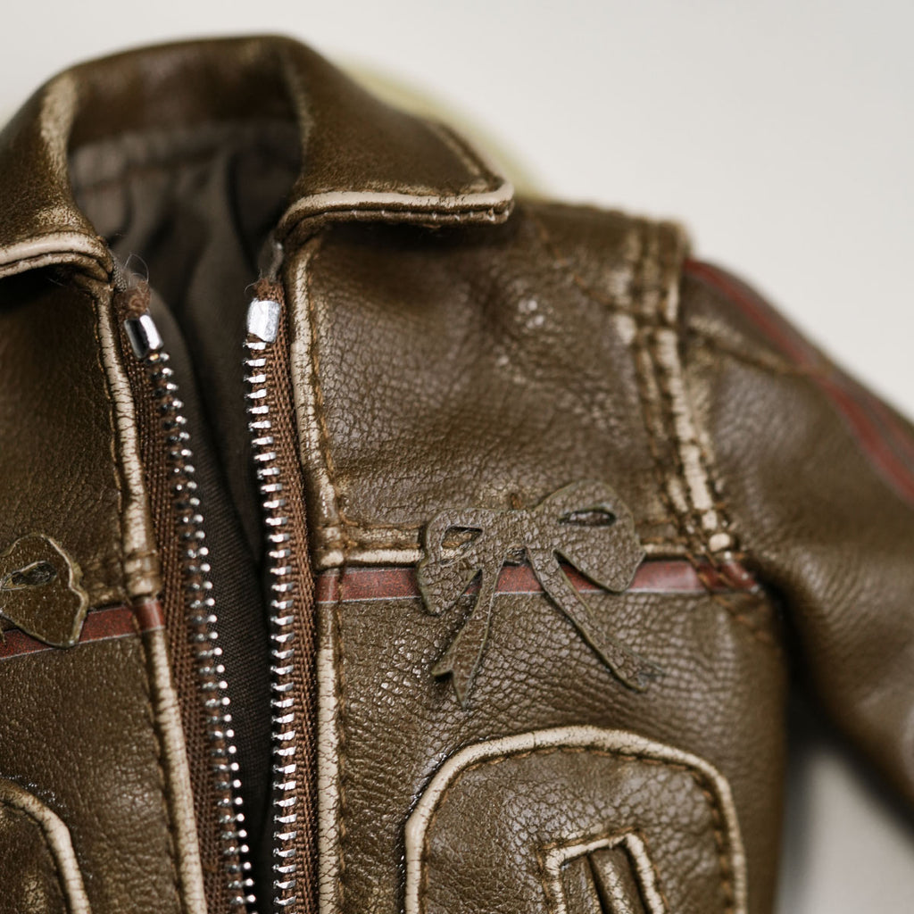 Bow-Knot Leather Jacket Set - 1/6 BJD Doll Outfits for LULU Body Size