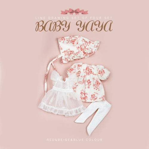 Line Drawing Set of Four Set - 1/6 BJD Doll Outfits for Baby YAYA Size