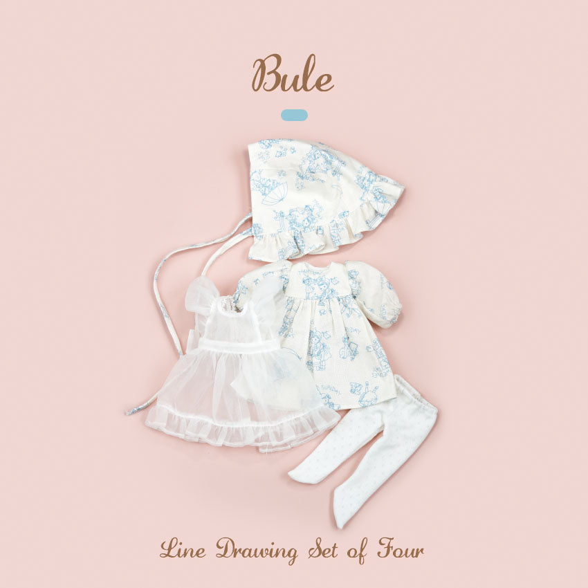 Line Drawing Set of Four Set - 1/6 BJD Doll Outfits for Baby YAYA Size