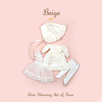 Line Drawing Set of Four Set - 1/6 BJD Doll Outfits for Baby YAYA Size