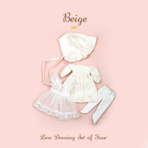 Line Drawing Set of Four Set - 1/6 BJD Doll Outfits for Baby YAYA Size