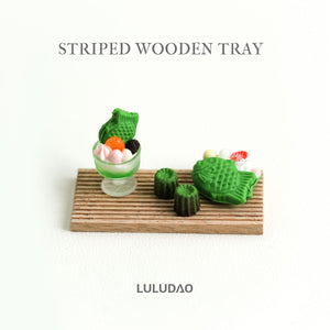 Striped Wooden Tray - 1/6 BJD Doll Miniatures Toy