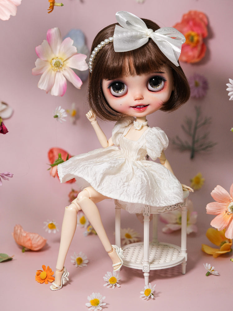 Pearl Bow Hairband-1/6 BJD Doll Size And Blythe Size Acessories By LULUDAO