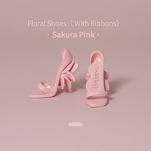 Load image into Gallery viewer, Floral Shoes（ With Ribbons）- 1/6 BJD Doll Shoes