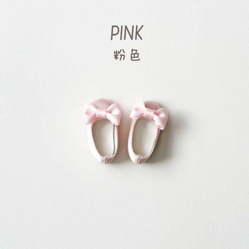 Bow-Tie Ballet Flats (Satin) - 1/6 BJD Doll Shoes for Baby YAYA Size