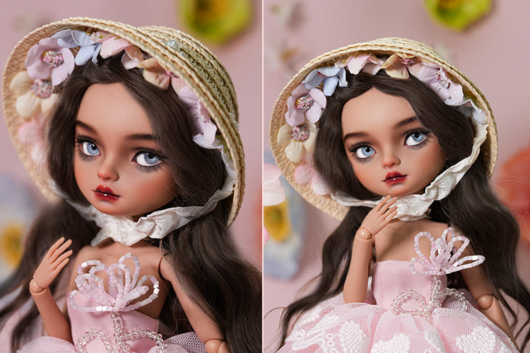 Floral Straw Hat-1/6 BJD Doll Size Acessories By LULUDAO