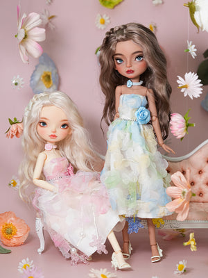 Miss Rosebud Dress- 1/6 BJD Doll Outfits for LULU Body Size