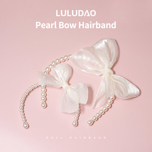 Pearl Bow Hairband-1/6 BJD Doll Size And Blythe Size Acessories By LULUDAO