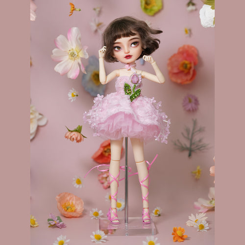 Tulip and Butterfly Dress- 1/6 BJD Doll Outfits for LULU Body Size