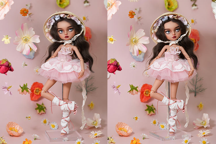 Floral Straw Hat-1/6 BJD Doll Size Acessories By LULUDAO