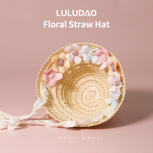 Floral Straw Hat-1/6 BJD Doll Size Acessories By LULUDAO