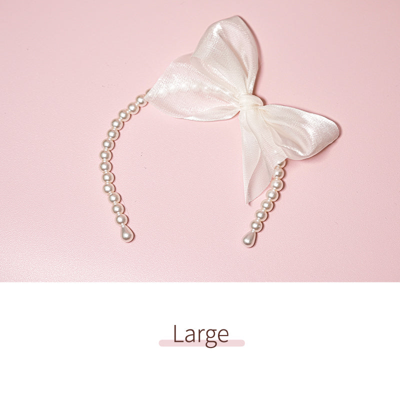 Pearl Bow Hairband-1/6 BJD Doll Size And Blythe Size Acessories By LULUDAO