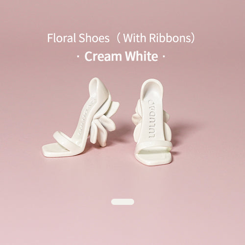 Floral Shoes（ With Ribbons）- 1/6 BJD Doll Shoes